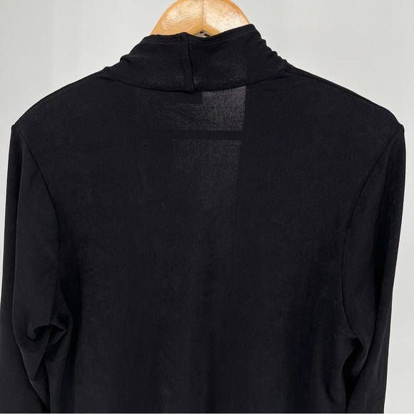 Chico’s Womens NEW Travelers Tie Front Jacket Size XL Black Slinky Knit - Picture 7 of 10